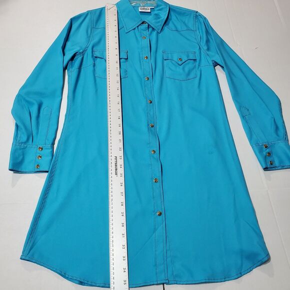Cowgirl Justice Shirt Midi Dress Western Style Size L - Picture 9 of 16